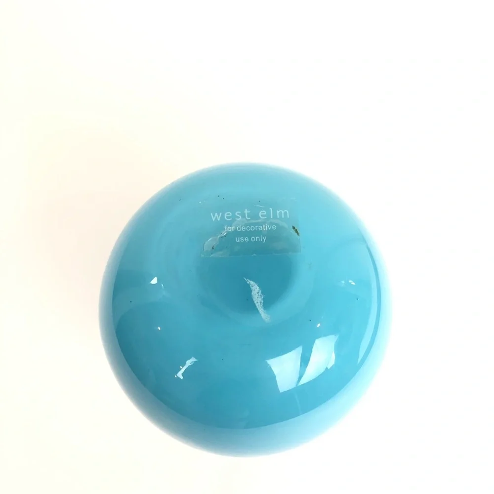 West Elm Blue Ceramic Glazed Vase